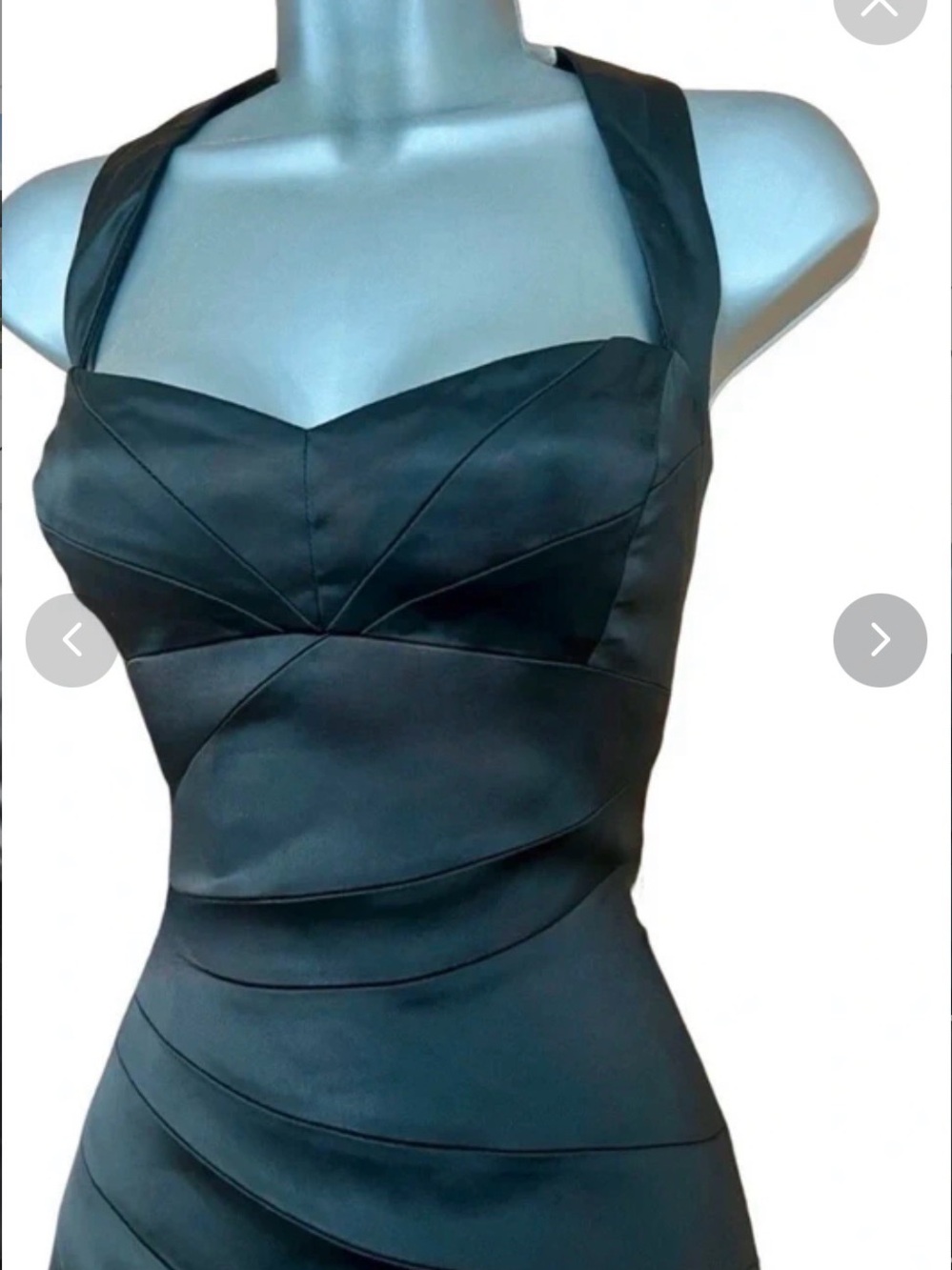 Karen Millen Satin Black Halter Midi Dress